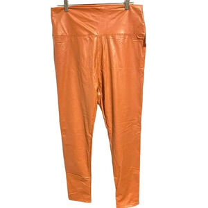 NWT Hot Kiss Stretch Faux Leather Mocha Mousse Leggings Women Plus Size 1X